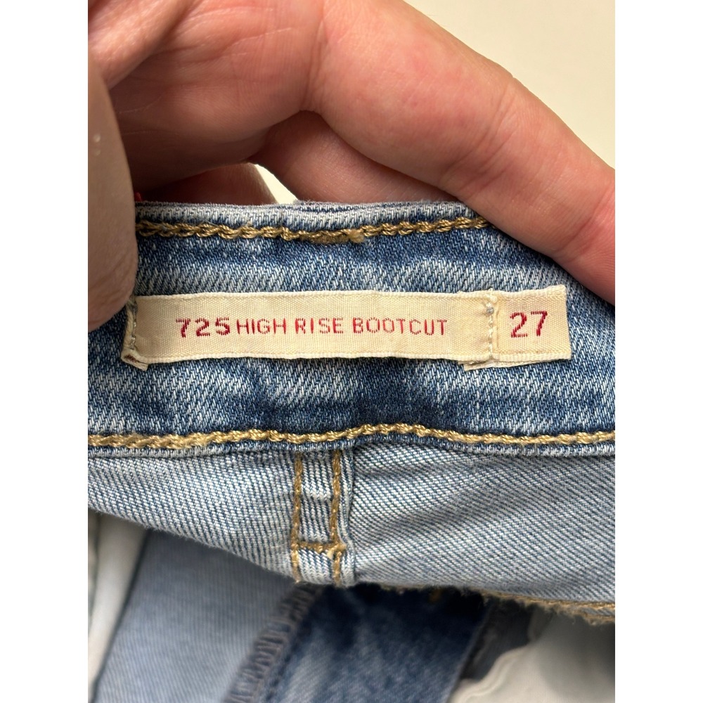 Levis Premium 725 High Rise Bootcut Jeans Blue Denim 27x32 18759-0116 - Picture 6 of 16